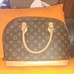 Dark Brown Louis Vuitton Handbag- Vintage Alma Monogram Canvas MM